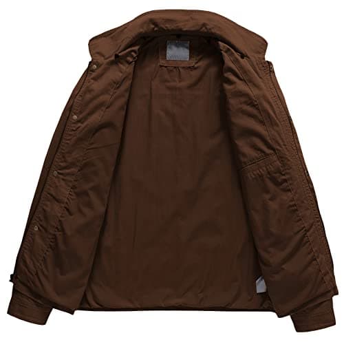Pursky Men's Canvas Cotton Casual Field Jacket with Removable Hood