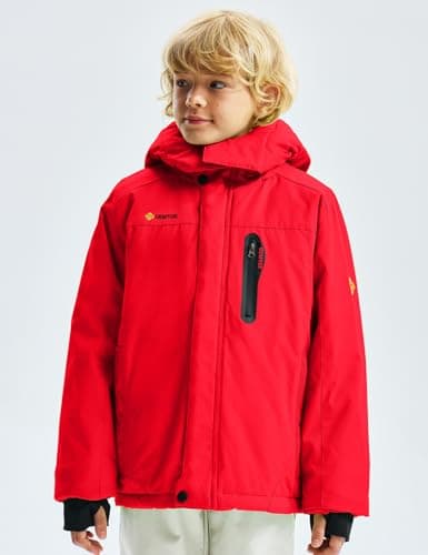 GEMYSE Boy's Waterproof Winter Snow Jacket with Hood and Fleece Liner