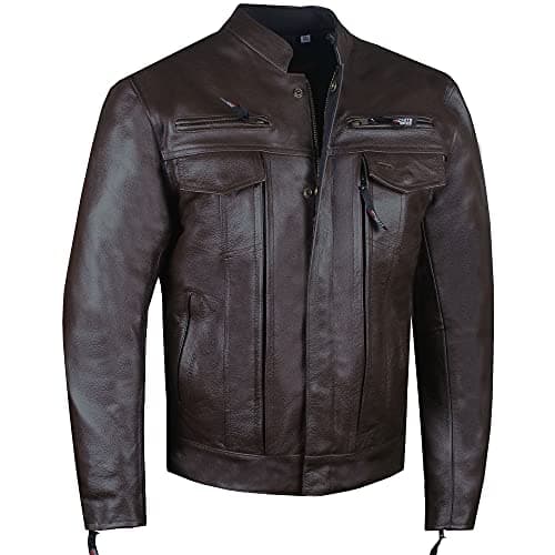 Men's Premium Black Commuter Motorcycle Jacket - CE Armor, Gun Pockets, XL