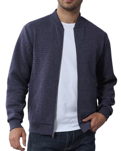 YuKaiChen Men's Lightweight Bomber Jacket with Zipper Pockets