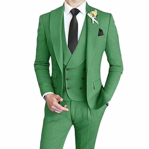 AufewB Men's Elegant Solid One-Button Slim Fit Party Suit Set