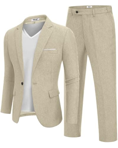 COOFANDY Men's Classic Fit 2-Piece Suit Set for Casual or Business Wear