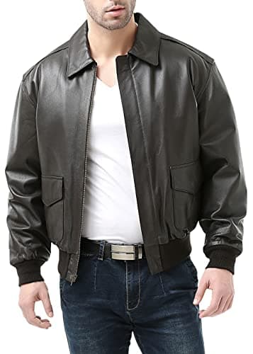 Landing Leathers Men's Big & Tall Air Force A-2 Leather Flight Jacket