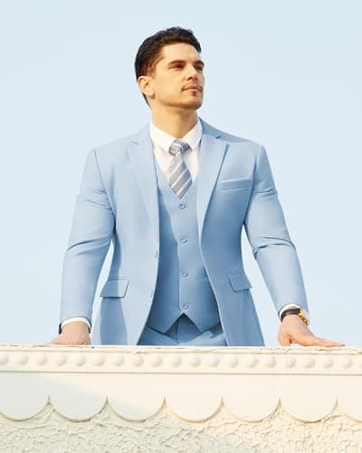 Saruit Men'sSlim Fit Tuxedo Suit 3PC 2-Button Prom Wedding Party