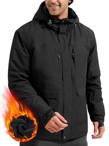 Men's Waterproof Ski Jacket with Hood