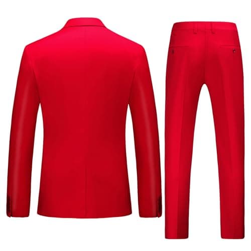 MOGU Men's Slim Fit Prom Tuxedo 2-Piece Suit (Jacket + Pants)