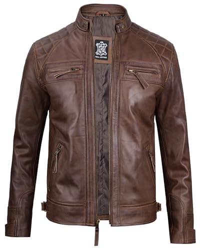 Blingsoul Premium Lambskin Leather Jacket for Men - Classic Biker Style
