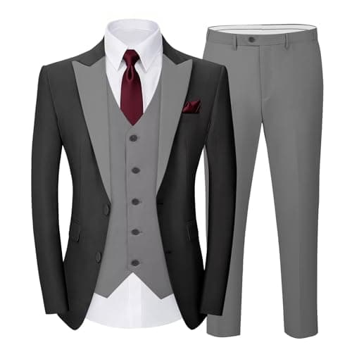 SPTALLFITJSV Slim Fit 3-Piece Men's Wedding Suit Set