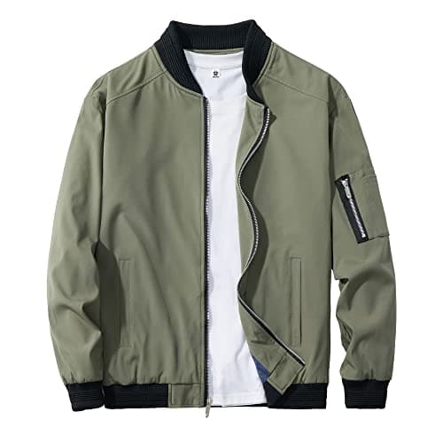 URBANFIND Men's Lightweight Slim Fit Casual Bomber Jacket
