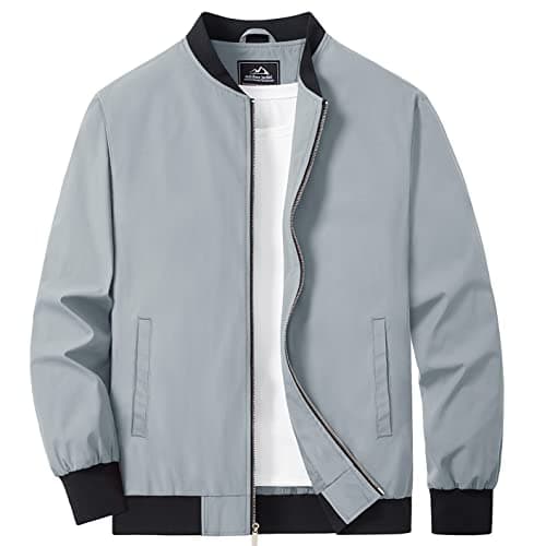 MAGCOMSEN Men's Lightweight Zip Up Windbreaker Coat with Pockets Spring Fall