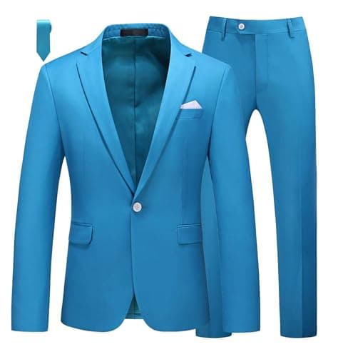 Mogu Men's Slim Fit 2-Piece Tuxedo Suit for Weddings and Formal Events