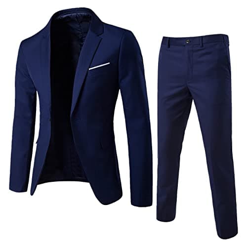 BIFUTON Men's Slim Fit 1-Button Tuxedo Suit for Party, Wedding, Business