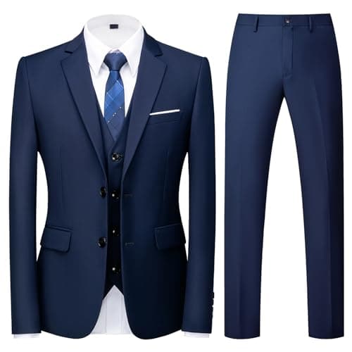 Rogers & Morris Men's 3 Piece Tuxedo Suit for Wedding & Prom