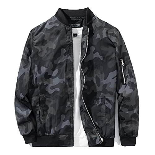 URBANFIND Men's Lightweight Slim Fit Casual Bomber Jacket