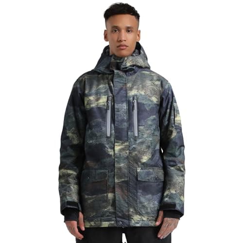 GSOU Men's Waterproof Windproof Insulated Ski Jacket for Snowboarding Winter Sports