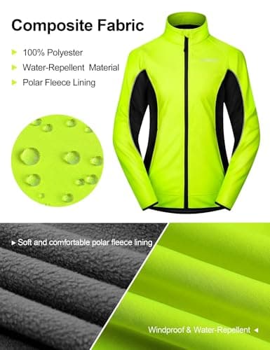 INBIKE Women's Reflective Thermal Fleece Jacket for Cold Weather Cycling