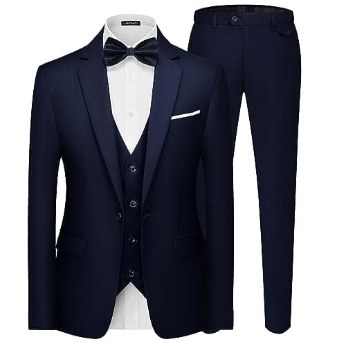 MAGE MALE Men's 3-Piece Slim Fit Suit Set: Elegant Blazer, Vest, and Pants