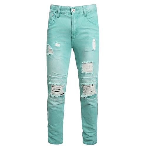 Slim Fit Men's Ripped Stretch Jeans