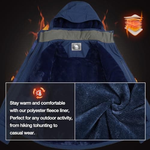 CAMEL CROWN Women's Waterproof Winter Ski Jacket Hooded Fleece Snowboarding Coat