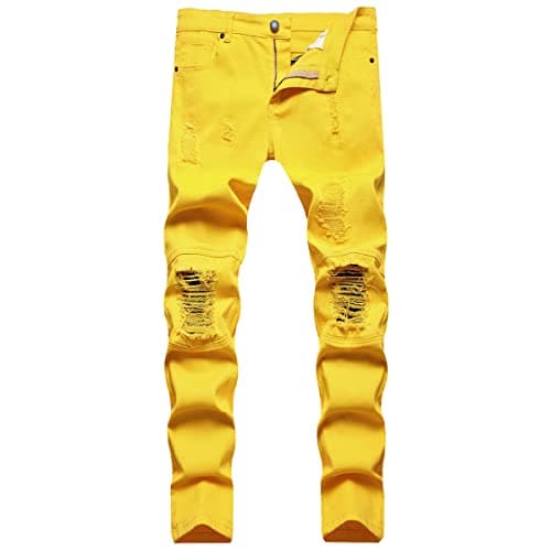 Slim Fit Men's Ripped Stretch Jeans