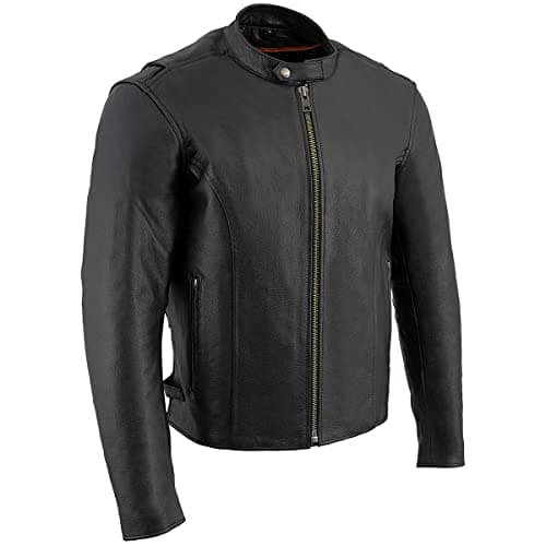 Milwaukee Black Classic Scooter Leather Jacket w/Removable Thermal Liner