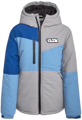 Volcom Boys' Heated Full Zip Hooded Parka - Color-Blocked Winter Jacket (8-20)