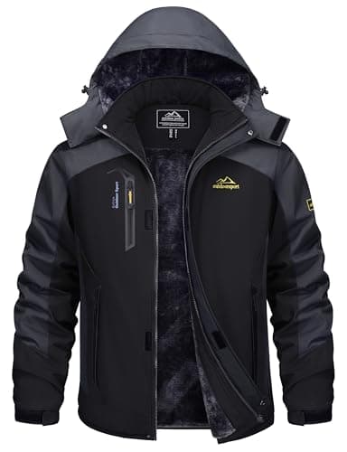 TACVASEN Men's Winter Water-Resistant Fleece Snow Ski Military Tactical Parka Jacket Raincoat