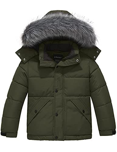 Wantdo Boys' Winter Waterproof Puffer Coat - Warm Fleece Jacket