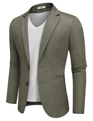 COOFANDY Men's Casual Two-Button Knit Blazer Lightweight Sport Coat Suit Jacket
