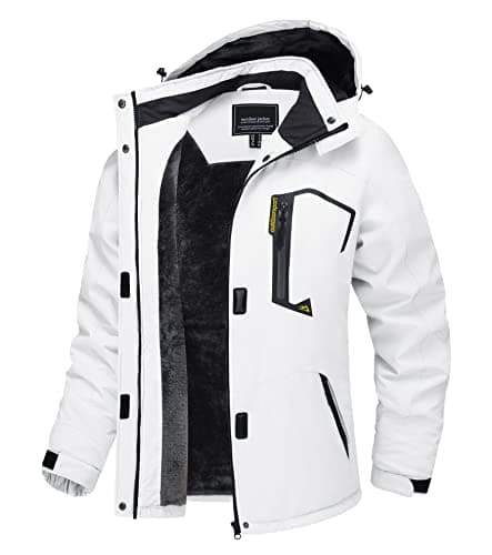 TACVASEN Women's Winter Waterproof Ski Jacket with Hood and Fleece Liner