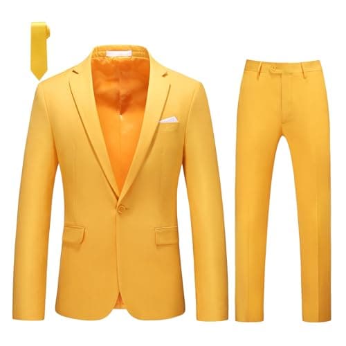 Mogu Men's Slim Fit 2-Piece Tuxedo Suit for Weddings and Formal Events