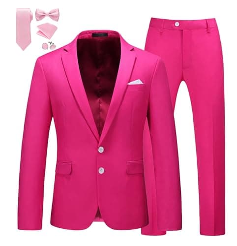 MOGU Men's Slim Fit Prom Tuxedo 2-Piece Suit (Jacket + Pants)