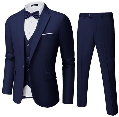Saruit Men's Slim Fit 3-Piece Tuxedo Set for Prom and Weddings