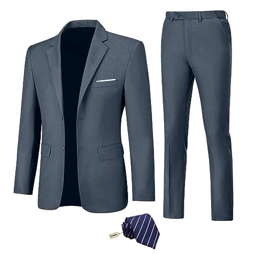 Fesenbo Men's Slim Fit 2-Piece Business Suit Blazer and Pants for Prom and Weddings
