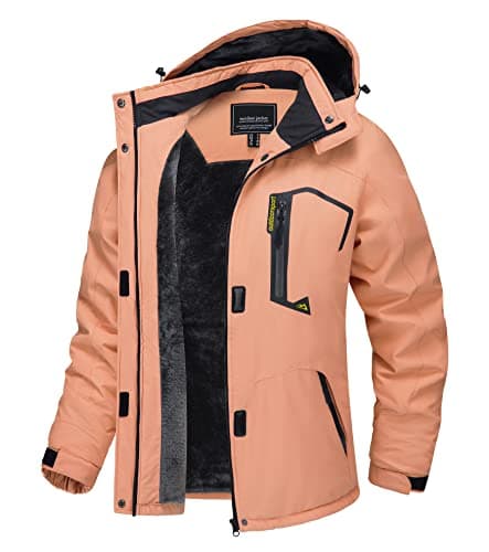 TACVASEN Women's Winter Waterproof Ski Jacket with Hood and Fleece Liner