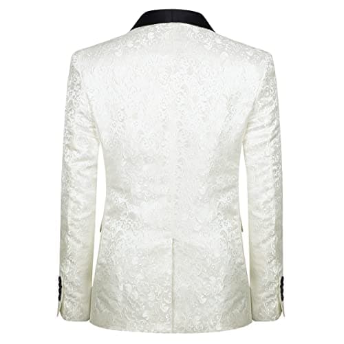 Cloudstyle Men's 2-Piece Floral Jacquard Suit
