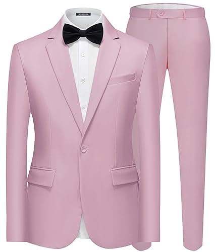 WEEN CHARM Men's Slim Fit 2-Piece Tuxedo Set