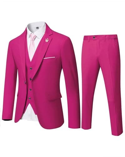 Slim Fit 3-Piece Suit Set for Men: Blazer, Vest, Pants & Tie