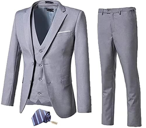 Slim Fit 3-Piece Men's Business Suit for Wedding, Prom, and Business Events
