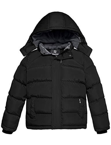 Wantdo Boys' Fleece Waterproof Winter Puffer Jacket with Hood
