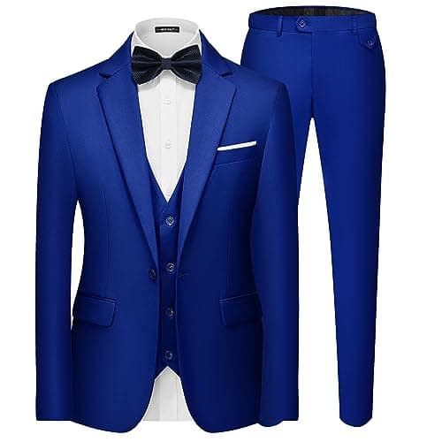 MAGE MALE Men's 3-Piece Slim Fit Suit Set: Elegant Blazer, Vest, and Pants