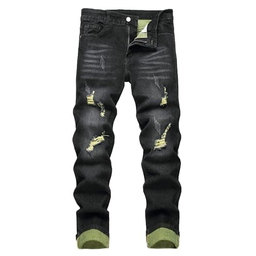 RANMCC Men's Slim Fit Ripped Jeans