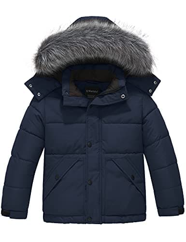 Wantdo Boys' Winter Waterproof Puffer Coat - Warm Fleece Jacket