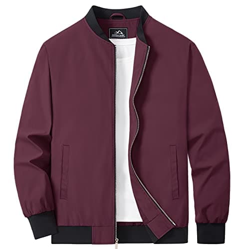 MAGCOMSEN Men's Lightweight Zip Up Windbreaker Coat with Pockets Spring Fall