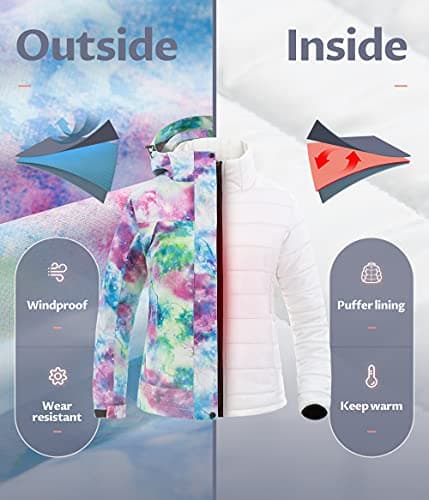 Waterproof 3-in-1 Ski Jacket for US Women