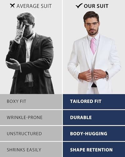 YND Men's Slim Fit 3 Piece Suit with Tie