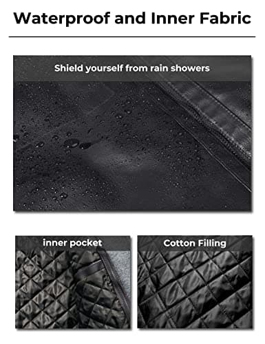 Wantdo Men's Faux Leather Casual Warm Hooded Winter Motorcycle Jacket