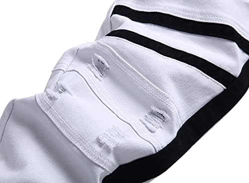 Slim Fit Ripped Distressed Stretch Jeans for Men