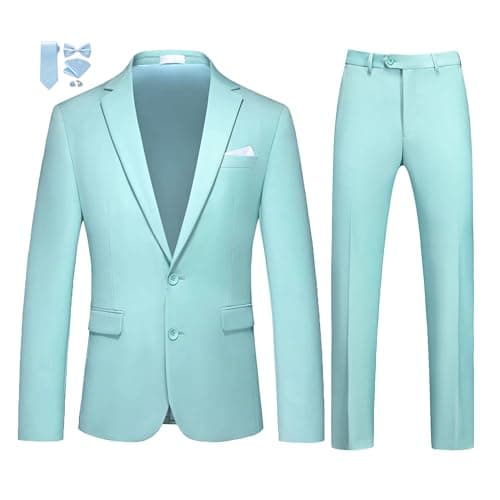 MOGU Men's Slim Fit Prom Tuxedo 2-Piece Suit (Jacket + Pants)
