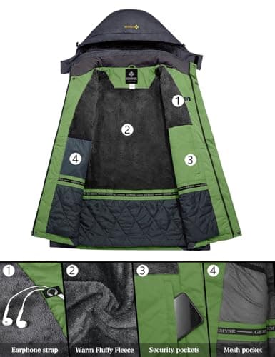 GEMYSE Men's Waterproof Ski Jacket